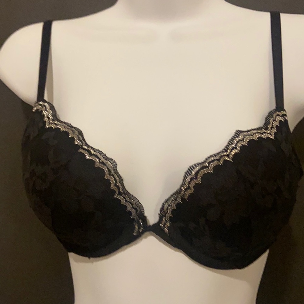 Black with silver trio bra